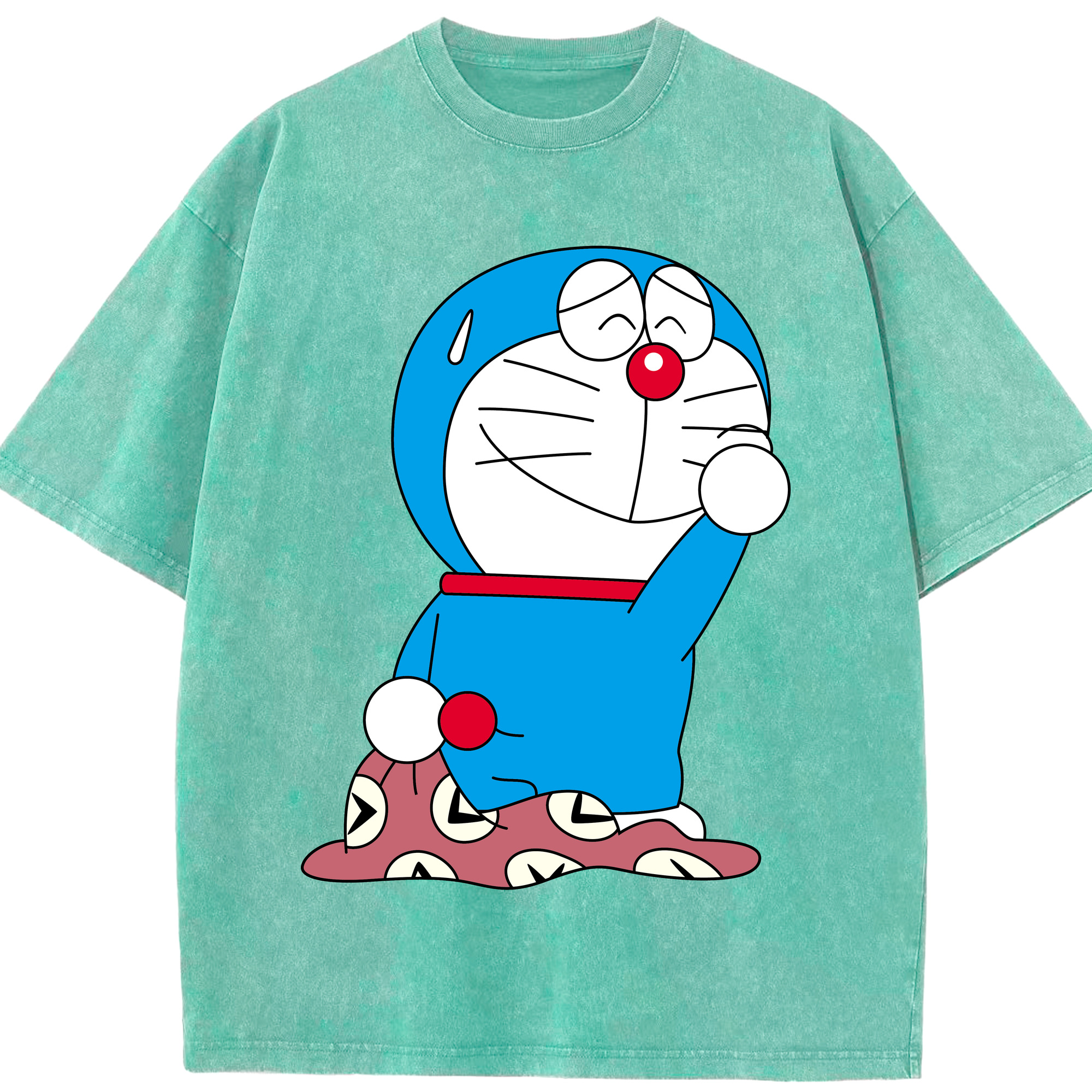 （画像用） ドラえもん Doraemon 綿100% ヴィンテージ風 半袖Tシャツ（フロントプリント）
